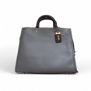Coach Gray and Dark Brown Shoulder Bag